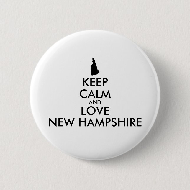 Anpassbare BEHALT-CALM und LIEBE NEU HAMPSHIRE Button (Vorderseite)
