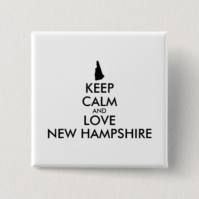 Anpassbare BEHALT-CALM und LIEBE NEU HAMPSHIRE Button (Vorderseite)