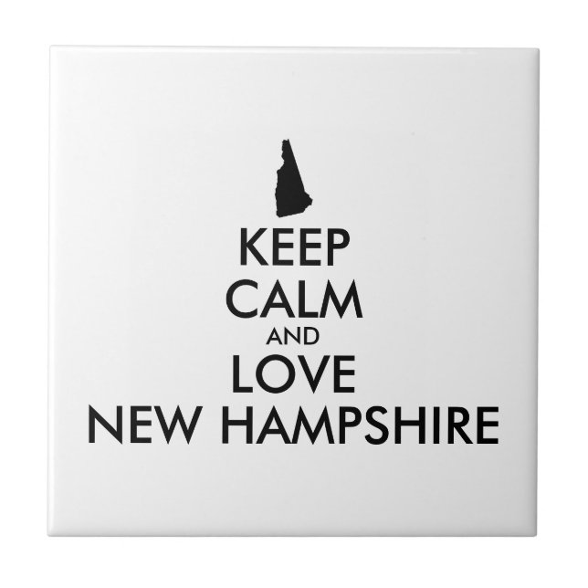 Anpassbare BEHALT-CALM und LIEBE NEU HAMPSHIRE Fliese (Vorderseite)