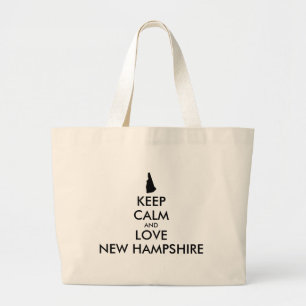 Anpassbare BEHALT-CALM und LIEBE NEU HAMPSHIRE Jumbo Stoffbeutel