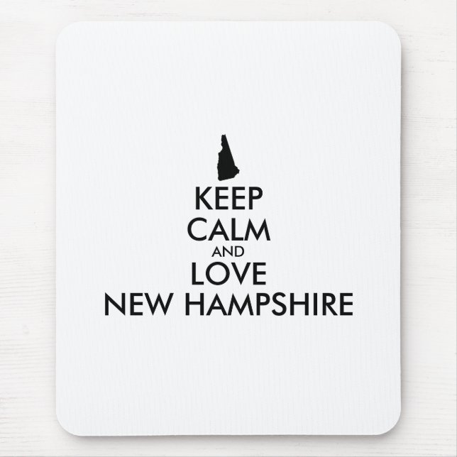 Anpassbare BEHALT-CALM und LIEBE NEU HAMPSHIRE Mousepad (Vorne)