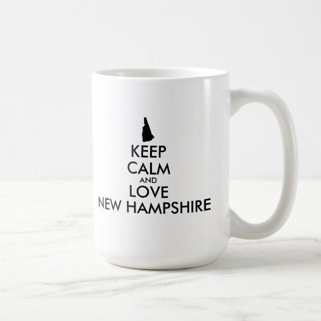Anpassbare BEHALT-CALM und LIEBE NEU HAMPSHIRE Tasse (Rechts)