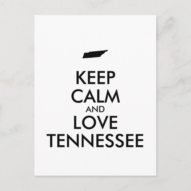 Anpassbare BEHALT-CALM und LIEBE TENNESSEE Postkarte (Vorderseite)