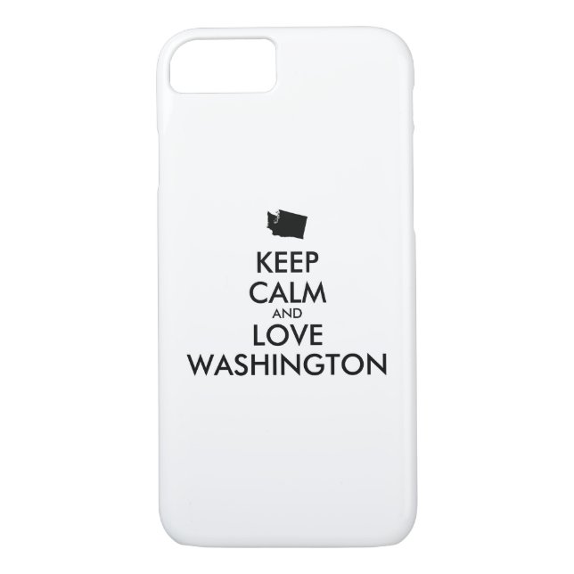 Anpassbare BEHALT-CALM und LIEBE WASHINGTON Case-Mate iPhone Hülle (Rückseite)
