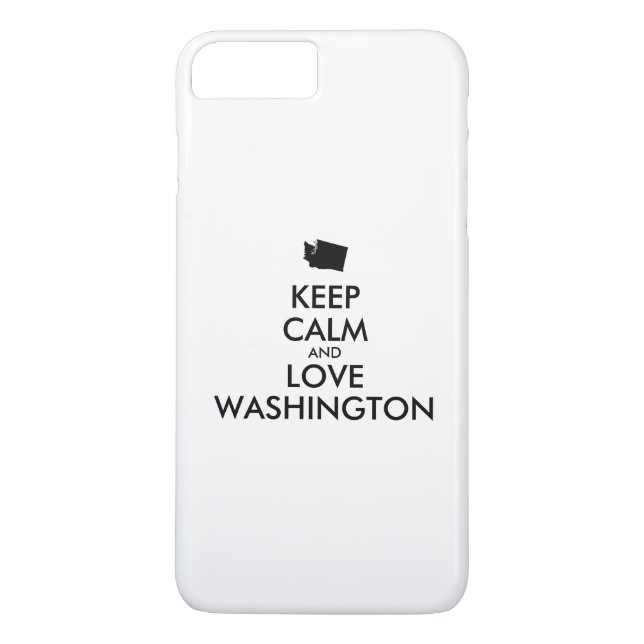 Anpassbare BEHALT-CALM und LIEBE WASHINGTON Case-Mate iPhone Hülle (Rückseite)