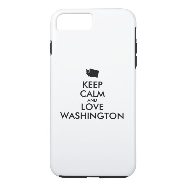 Anpassbare BEHALT-CALM und LIEBE WASHINGTON Case-Mate iPhone Hülle (Rückseite)