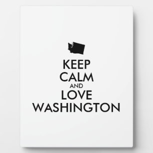 Anpassbare BEHALT-CALM und LIEBE WASHINGTON Fotoplatte
