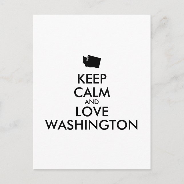 Anpassbare BEHALT-CALM und LIEBE WASHINGTON Postkarte (Vorderseite)