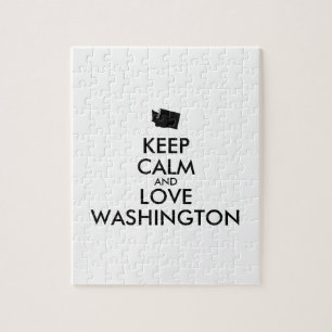 Anpassbare BEHALT-CALM und LIEBE WASHINGTON Puzzle