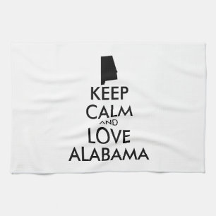 Anpassbare BEHALTEN CALM und LIEBE ALABAMA Handtuch