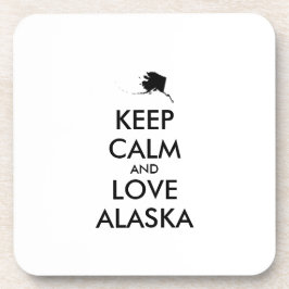 Anpassbare BEHALTEN CALM und LIEBE ALASKA Getränkeuntersetzer