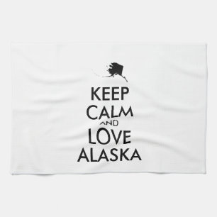 Anpassbare BEHALTEN CALM und LIEBE ALASKA Küchentuch