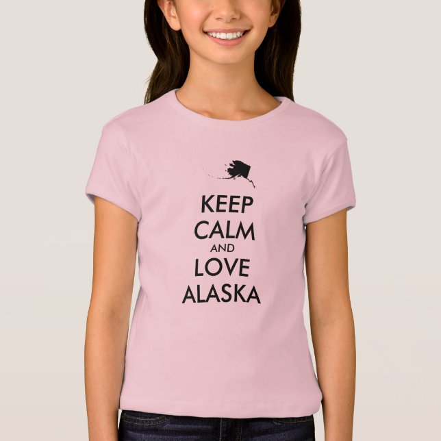 Anpassbare BEHALTEN CALM und LIEBE ALASKA T-Shirt (Vorderseite)