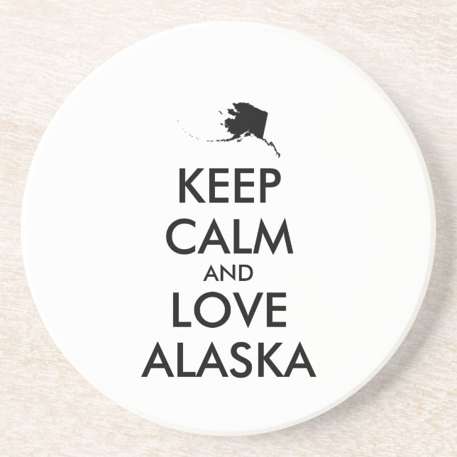 Anpassbare BEHALTEN CALM und LIEBE ALASKA Untersetzer (Vorne)