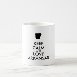 Anpassbare BEHALTEN CALM und LIEBE ARKANSAS Kaffeetasse
