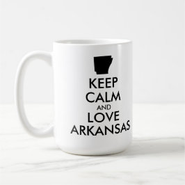 Anpassbare BEHALTEN CALM und LIEBE ARKANSAS Kaffeetasse