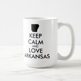 Anpassbare BEHALTEN CALM und LIEBE ARKANSAS Kaffeetasse