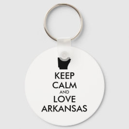 Anpassbare BEHALTEN CALM und LIEBE ARKANSAS Schlüsselanhänger