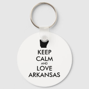 Anpassbare BEHALTEN CALM und LIEBE ARKANSAS Schlüsselanhänger
