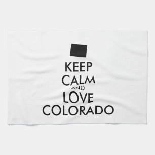 Anpassbare BEHALTEN CALM und LIEBE COLORADO Küchentuch