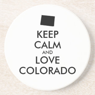 Anpassbare BEHALTEN CALM und LIEBE COLORADO Sandstein Untersetzer
