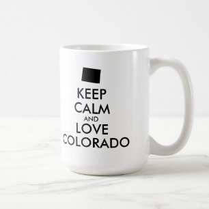 Anpassbare BEHALTEN CALM und LIEBE COLORADO Tasse
