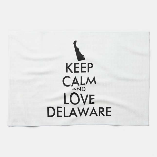 Anpassbare BEHALTEN CALM- und LIEBE-DELAWARE Geschirrtuch (Horizontal)