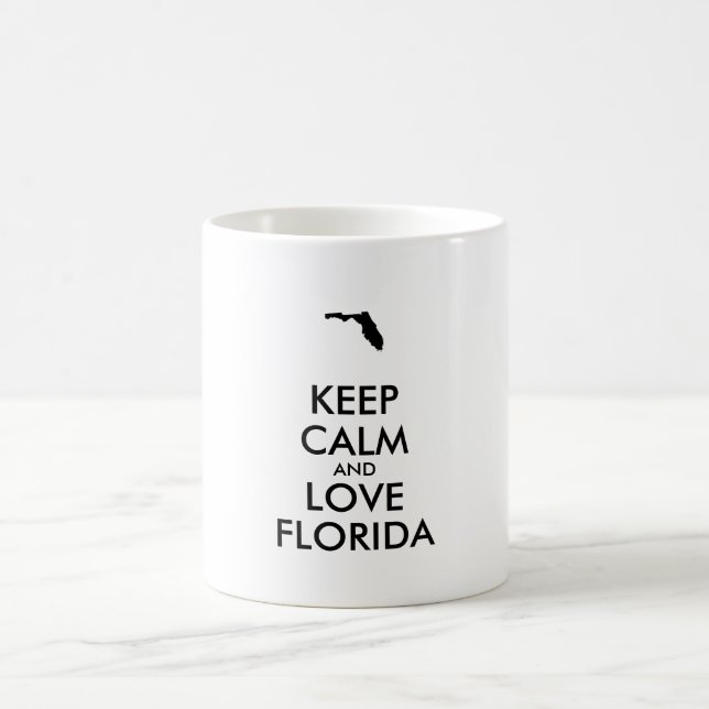 Anpassbare BEHALTEN CALM und LIEBE FLORIDA Kaffeetasse (Mittel)