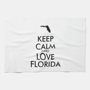 Anpassbare BEHALTEN CALM und LIEBE FLORIDA Küchentuch