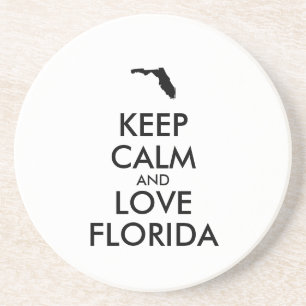 Anpassbare BEHALTEN CALM und LIEBE FLORIDA Sandstein Untersetzer