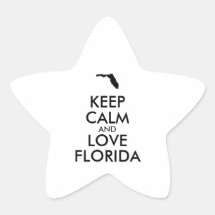 Anpassbare BEHALTEN CALM und LIEBE FLORIDA Stern-Aufkleber