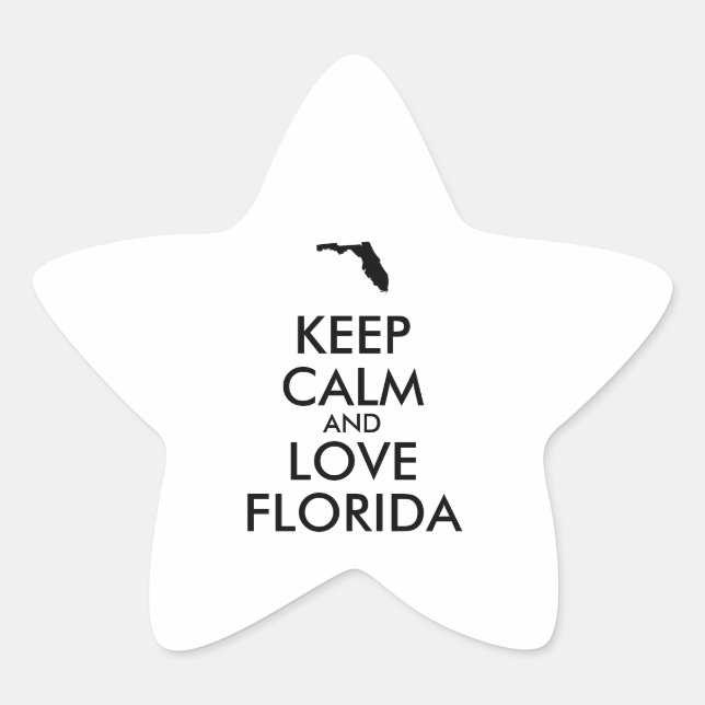 Anpassbare BEHALTEN CALM und LIEBE FLORIDA Stern-Aufkleber (Vorderseite)