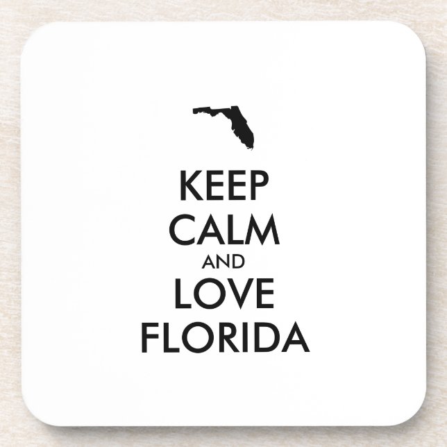 Anpassbare BEHALTEN CALM und LIEBE FLORIDA Untersetzer (Vorderseite)