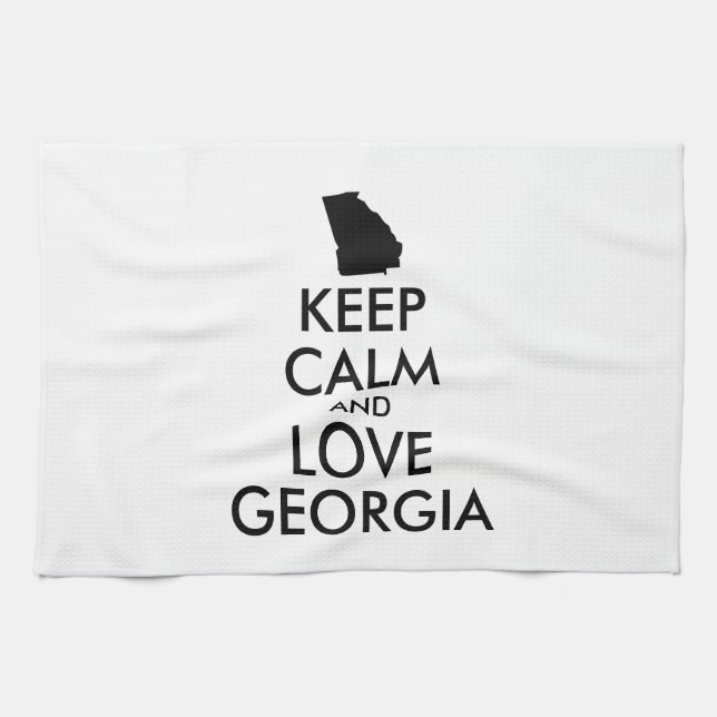 Anpassbare BEHALTEN CALM und LIEBE GEORGIEN Geschirrtuch (Horizontal)