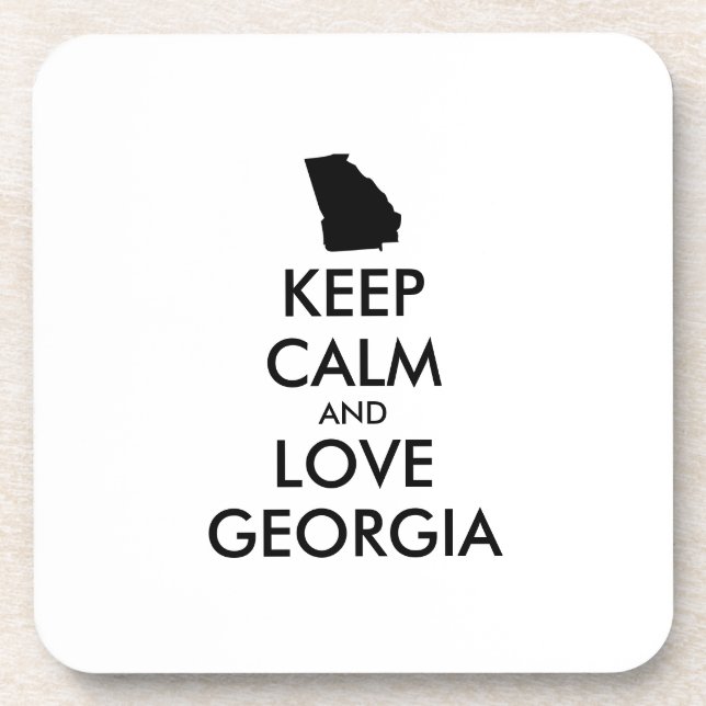 Anpassbare BEHALTEN CALM und LIEBE GEORGIEN Untersetzer (Vorderseite)