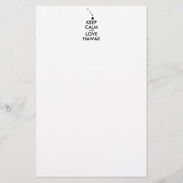 Anpassbare BEHALTEN CALM und LIEBE HAWAII Briefpapier (Vorderseite)