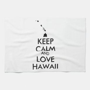 Anpassbare BEHALTEN CALM und LIEBE HAWAII Geschirrtuch
