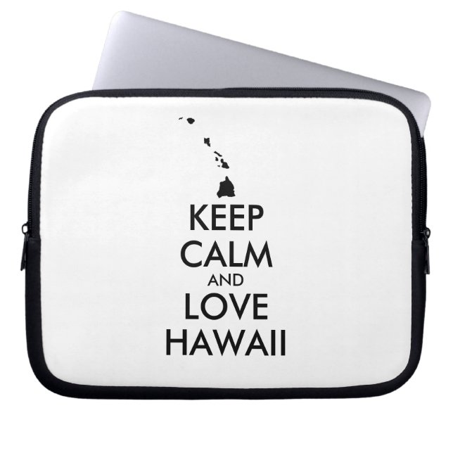 Anpassbare BEHALTEN CALM und LIEBE HAWAII Laptopschutzhülle (Vorderseite)