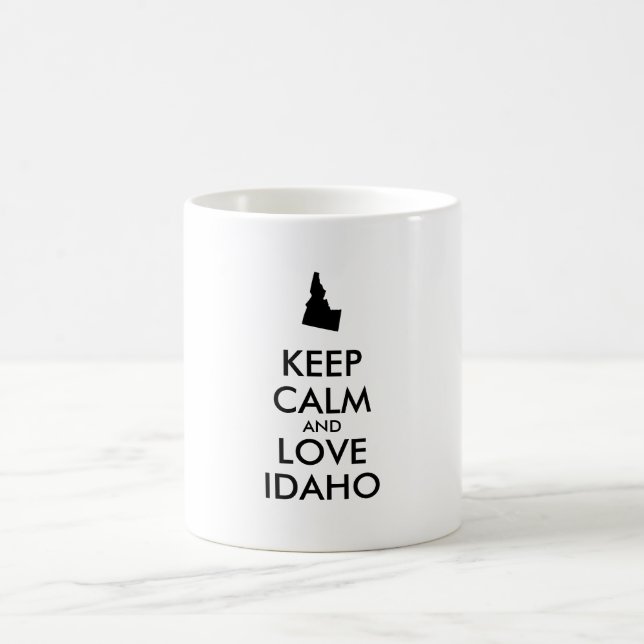 Anpassbare BEHALTEN CALM und LIEBE IDAHO Kaffeetasse (Mittel)