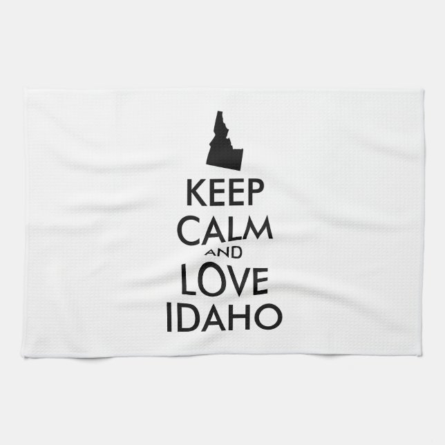 Anpassbare BEHALTEN CALM und LIEBE IDAHO Küchentuch (Horizontal)