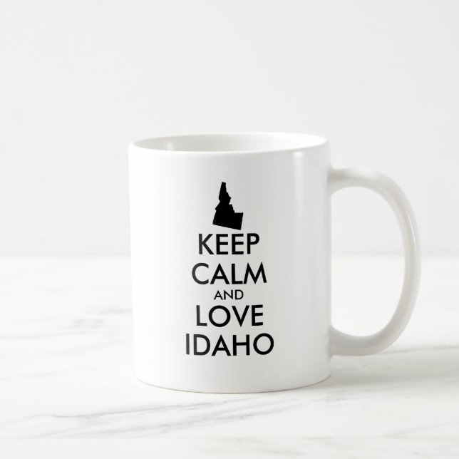 Anpassbare BEHALTEN CALM und LIEBE IDAHO Tasse (Rechts)