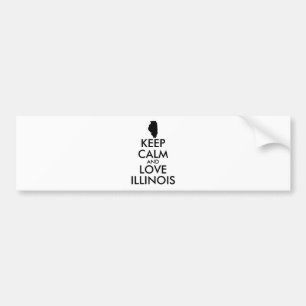 Anpassbare BEHALTEN CALM und LIEBE ILLINOIS Autoaufkleber