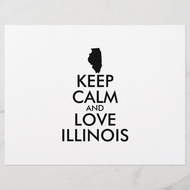 Anpassbare BEHALTEN CALM und LIEBE ILLINOIS Flyer (Vorne)