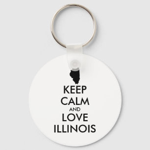 Anpassbare BEHALTEN CALM und LIEBE ILLINOIS Schlüsselanhänger