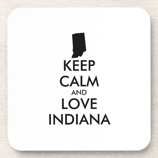 Anpassbare BEHALTEN CALM und LIEBE INDIANA Getränkeuntersetzer (Vorderseite)