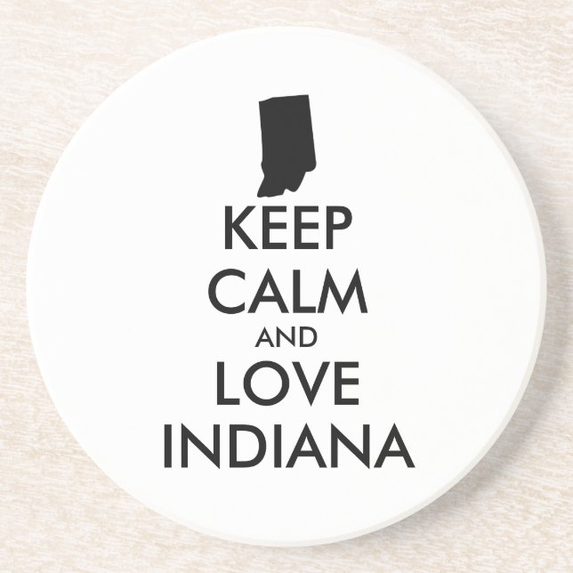 Anpassbare BEHALTEN CALM und LIEBE INDIANA Getränkeuntersetzer (Vorne)