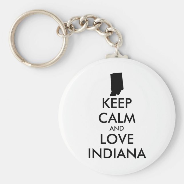 Anpassbare BEHALTEN CALM und LIEBE INDIANA Schlüsselanhänger (Vorne)