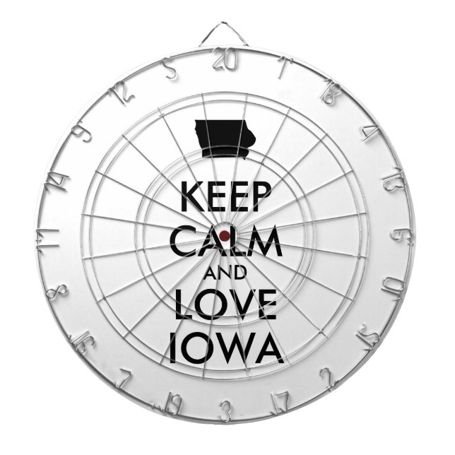 Anpassbare BEHALTEN CALM und LIEBE IOWA Dartscheibe (vorne)
