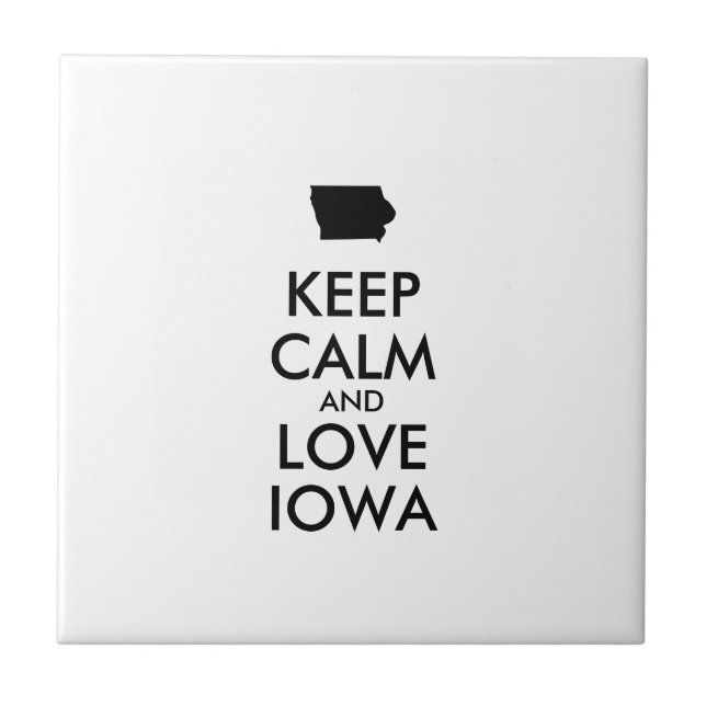 Anpassbare BEHALTEN CALM und LIEBE IOWA Fliese (Vorderseite)