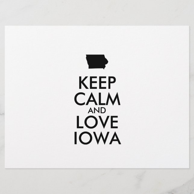 Anpassbare BEHALTEN CALM und LIEBE IOWA Flyer (Vorne)